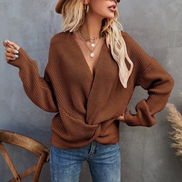 Contemporary Twist front knit sweater pink - Picture 8 of 8